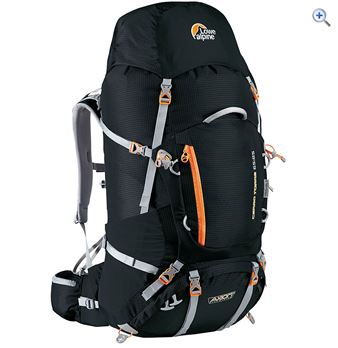 Lowe Alpine Cerro Torre 65:85 Rucksack - Colour: BLACK-PUMPKIN